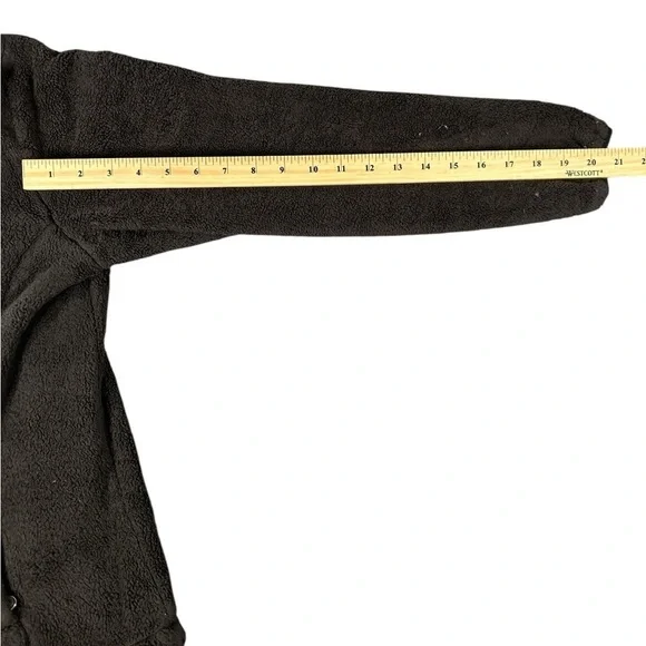 The North Face Womens Black Zip Fleece Jacket Fuzzy Fleece Sz Medium Distressed - Picture 4 of 5
